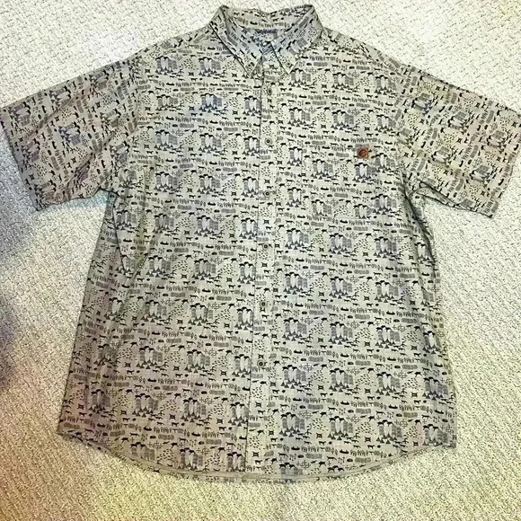 solaris Other - Solaris men’s Large button down shirt, khaki with outdoor/nature theme, NWOT